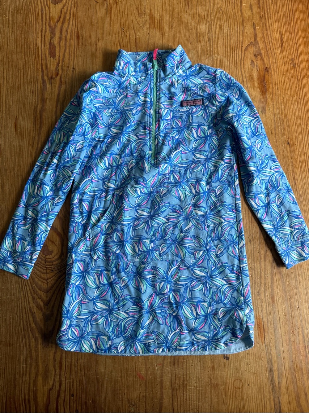 Vineyard Vines Blue Floral Long-Sleeve coverup
